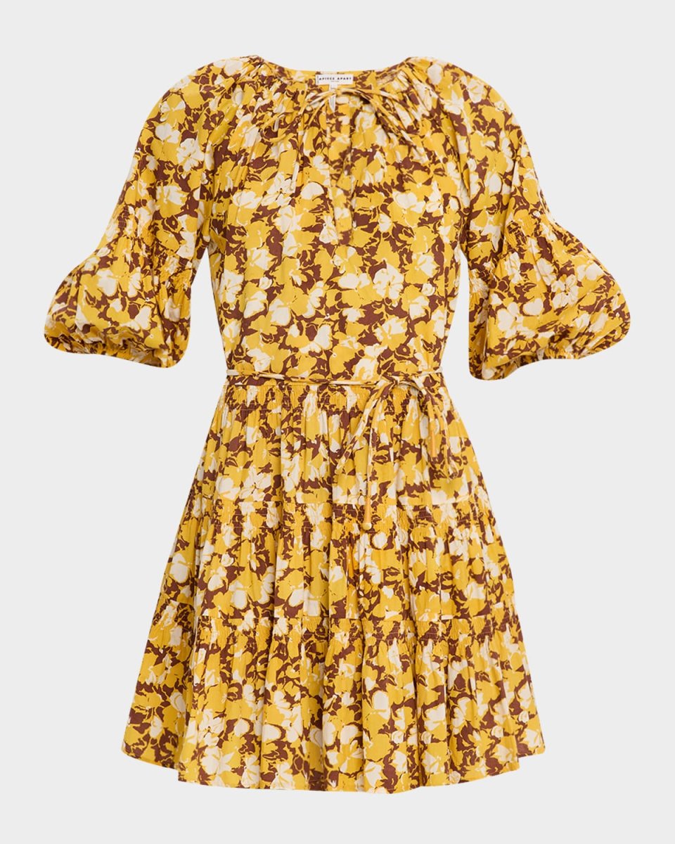 Cefalu Tiered Organic Cotton Voile Mini Dress